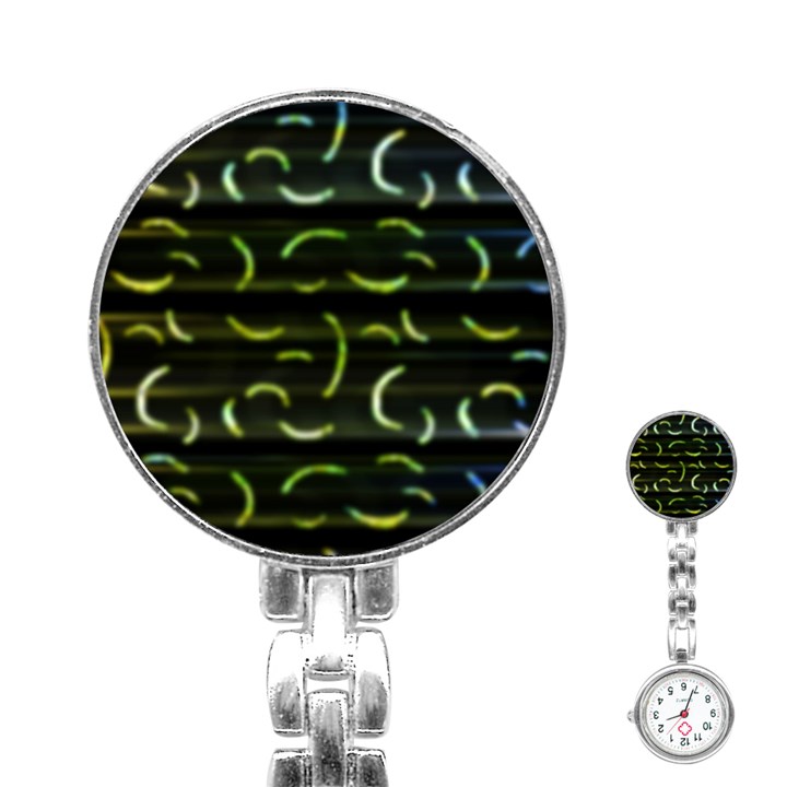 Abstract Dark Blur Texture Stainless Steel Nurses Watch