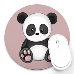 Cute Panda Round Mousepads by Valentinaart