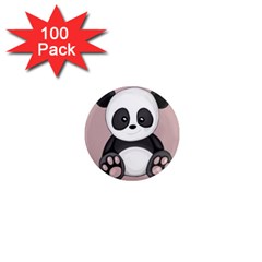 Cute Panda 1  Mini Magnets (100 Pack)  by Valentinaart