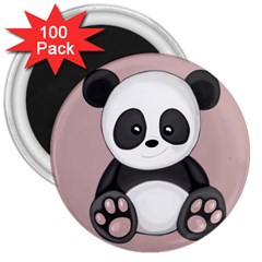 Cute Panda 3  Magnets (100 Pack) by Valentinaart