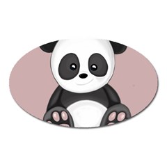 Cute Panda Oval Magnet by Valentinaart