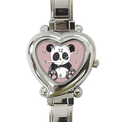 Cute Panda Heart Italian Charm Watch by Valentinaart