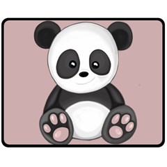 Cute Panda Double Sided Fleece Blanket (medium)  by Valentinaart