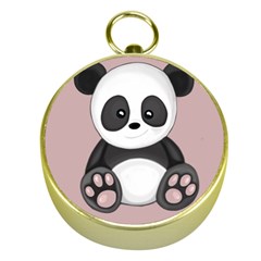 Cute Panda Gold Compasses by Valentinaart