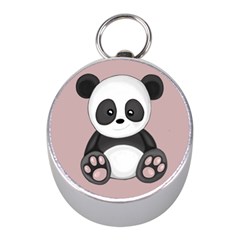 Cute Panda Mini Silver Compasses by Valentinaart