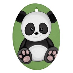 Cute Panda Oval Ornament (Two Sides)