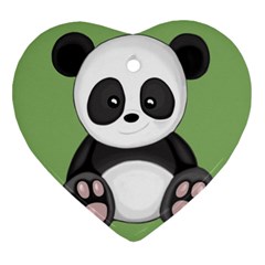 Cute Panda Heart Ornament (Two Sides)