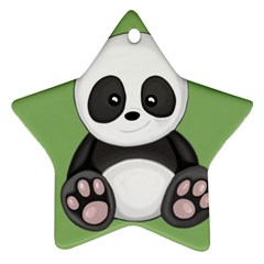 Cute Panda Star Ornament (Two Sides)