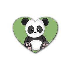 Cute Panda Rubber Coaster (Heart) 