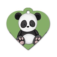 Cute Panda Dog Tag Heart (One Side)