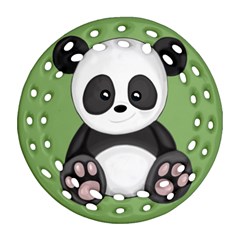 Cute Panda Ornament (Round Filigree)