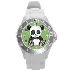 Cute Panda Round Plastic Sport Watch (L)