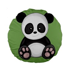 Cute Panda Standard 15  Premium Round Cushions