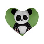 Cute Panda Standard 16  Premium Heart Shape Cushions Front