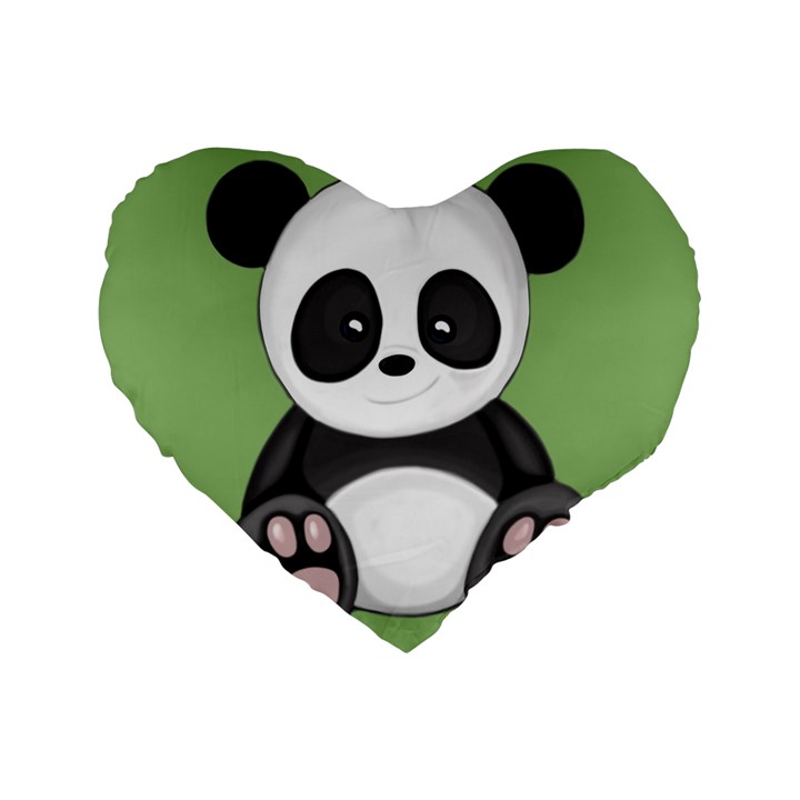 Cute Panda Standard 16  Premium Heart Shape Cushions