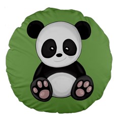 Cute Panda Large 18  Premium Flano Round Cushions