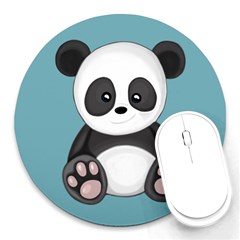 Cute Panda Round Mousepads by Valentinaart