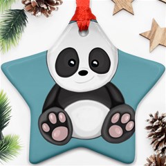 Cute Panda Ornament (star) by Valentinaart