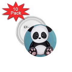 Cute Panda 1 75  Buttons (10 Pack)