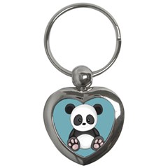 Cute Panda Key Chains (heart)  by Valentinaart