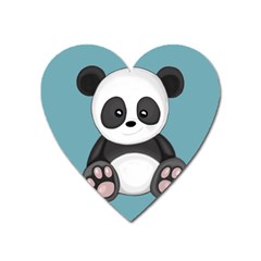 Cute Panda Heart Magnet by Valentinaart