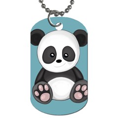 Cute Panda Dog Tag (one Side) by Valentinaart