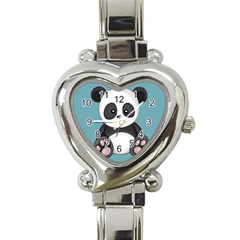 Cute Panda Heart Italian Charm Watch by Valentinaart