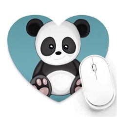 Cute Panda Heart Mousepads by Valentinaart