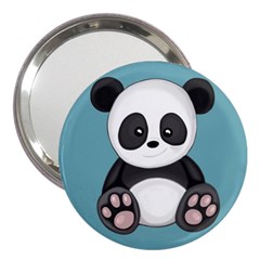 Cute Panda 3  Handbag Mirrors by Valentinaart