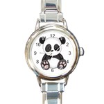 Cute Panda Round Italian Charm Watch Front