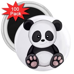 Cute Panda 3  Magnets (100 pack)