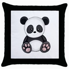 Cute Panda Throw Pillow Case (Black)