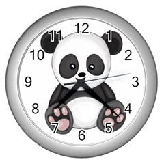 Cute Panda Wall Clocks (Silver) 