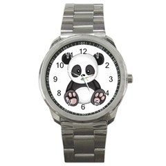 Cute Panda Sport Metal Watch