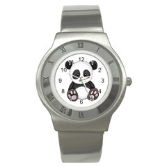 Cute Panda Stainless Steel Watch