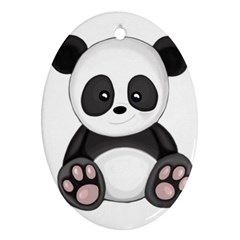 Cute Panda Oval Ornament (Two Sides)