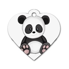 Cute Panda Dog Tag Heart (Two Sides)