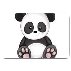 Cute Panda Large Doormat  by Valentinaart