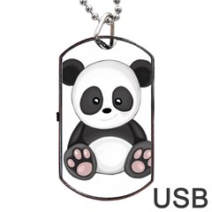 Cute Panda Dog Tag USB Flash (One Side)