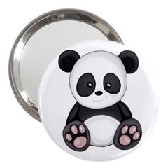 Cute Panda 3  Handbag Mirrors by Valentinaart