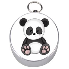 Cute Panda Silver Compasses