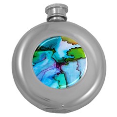 Abstract Painting Art Round Hip Flask (5 Oz) by Celenk