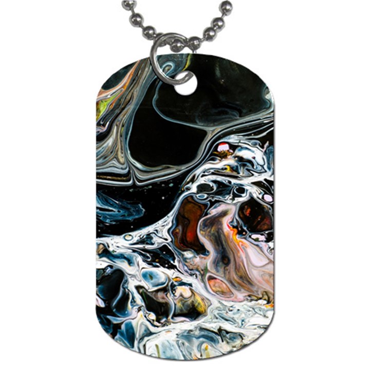 Abstract Flow River Black Dog Tag (One Side)