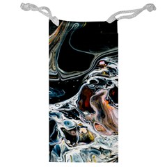 Abstract Flow River Black Jewelry Bag by Celenk