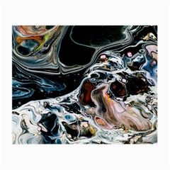 Abstract Flow River Black Small Glasses Cloth (2-side) by Celenk