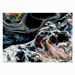 Abstract Flow River Black Large Glasses Cloth by Celenk