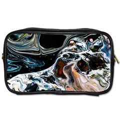 Abstract Flow River Black Toiletries Bags by Celenk