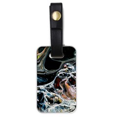 Abstract Flow River Black Luggage Tags (one Side)  by Celenk