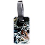 Abstract Flow River Black Luggage Tags (Two Sides) Back