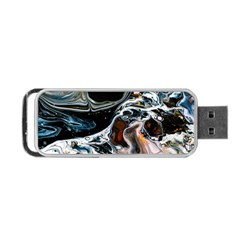 Abstract Flow River Black Portable Usb Flash (one Side) by Celenk